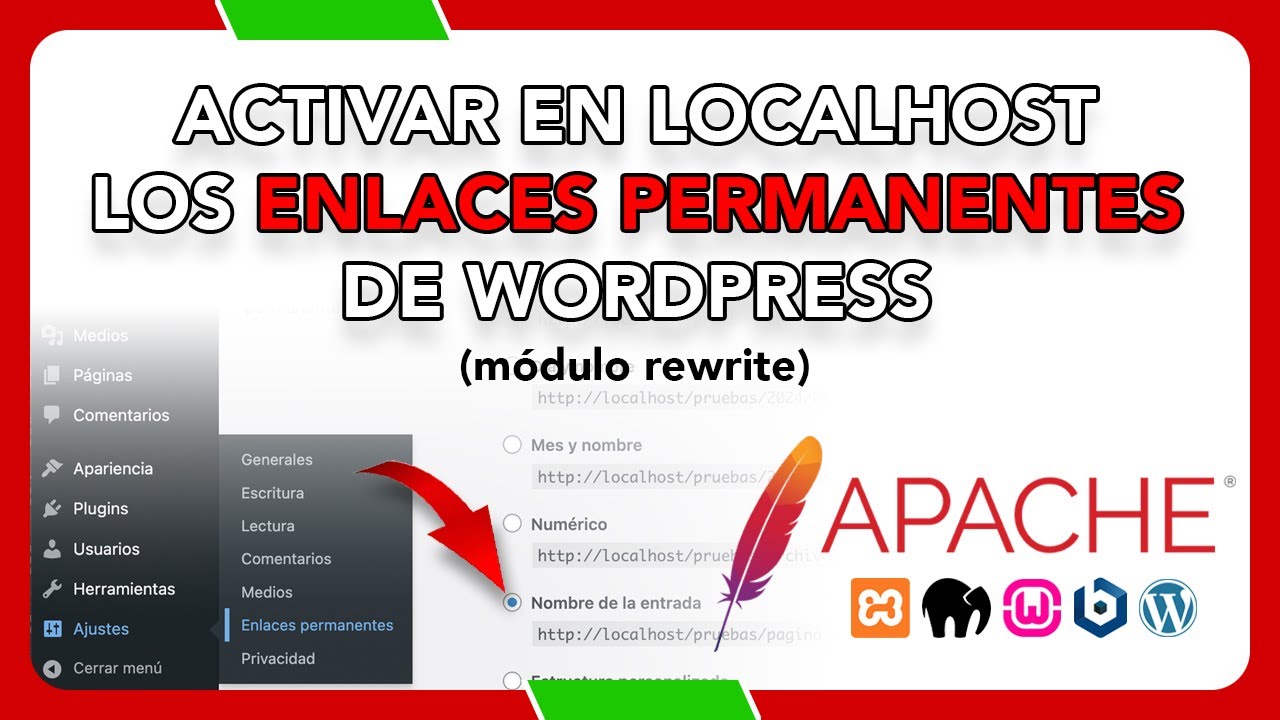 SOLUCIÓN para configurar los ENLACES PERMANENTES de WP en LOCALHOST