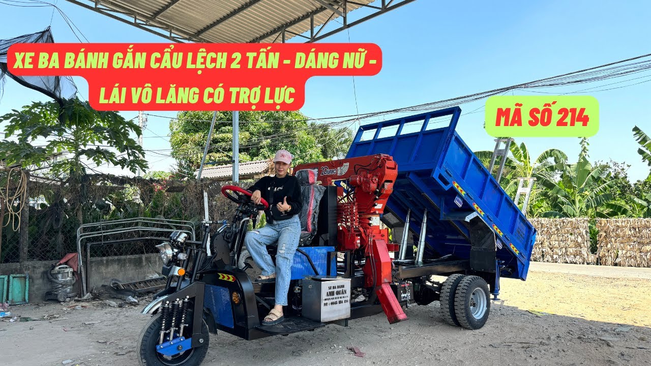 Xe Ba Bánh Gắn Cẩu Lệch Unic 2 Tấn Cực Chất - Xuất Xưởng Về Phù Cát , Bình Định |