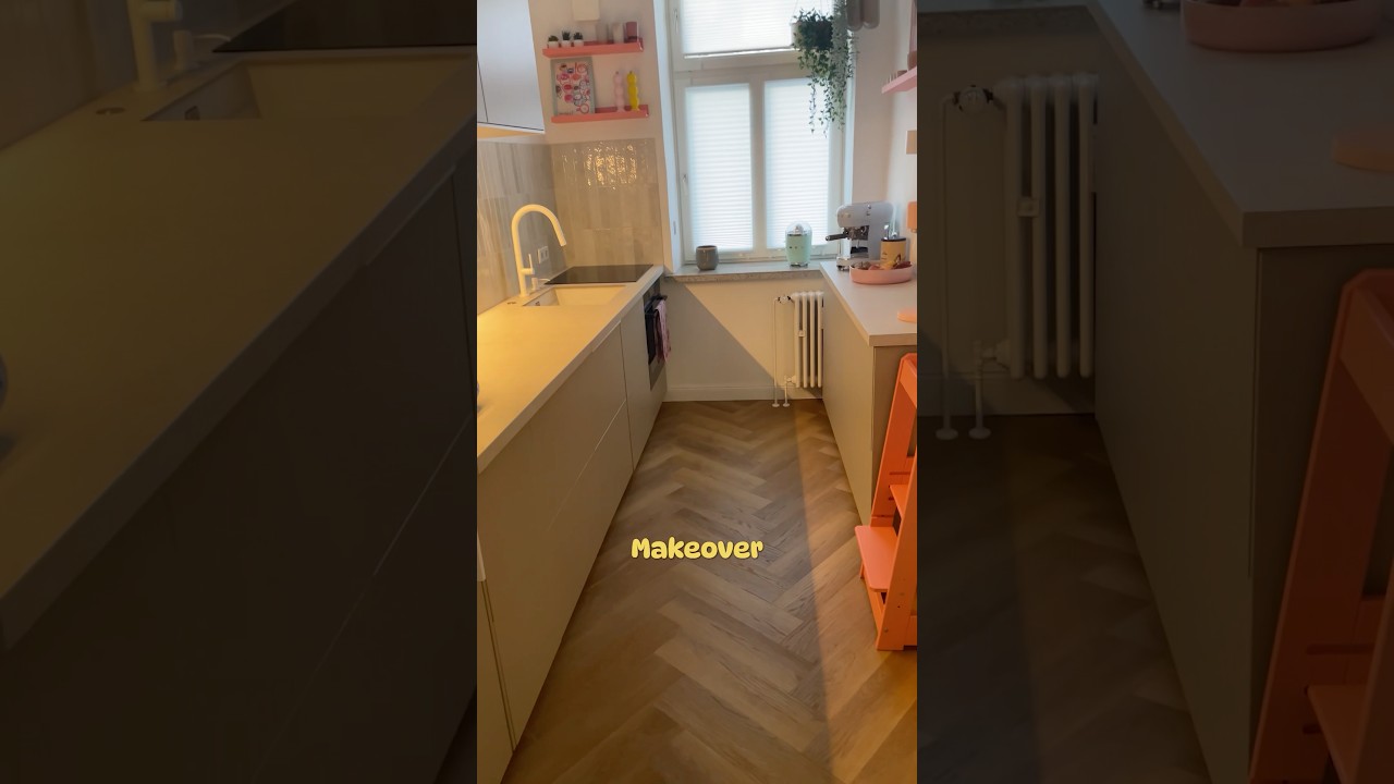 K&uuml;chenboden Makeover 🙌🏼 #beforeandafter#kitcheninspo#vinylboden
