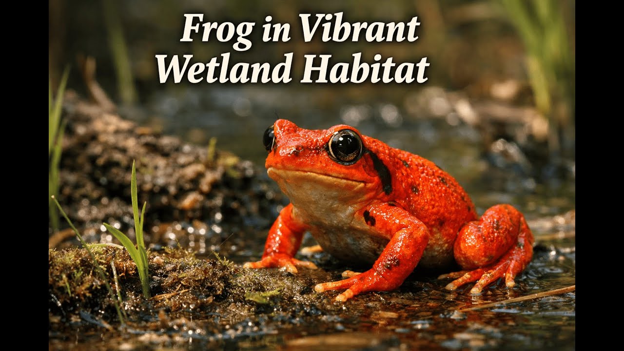 Frog in Vibrant Wetland Habitat