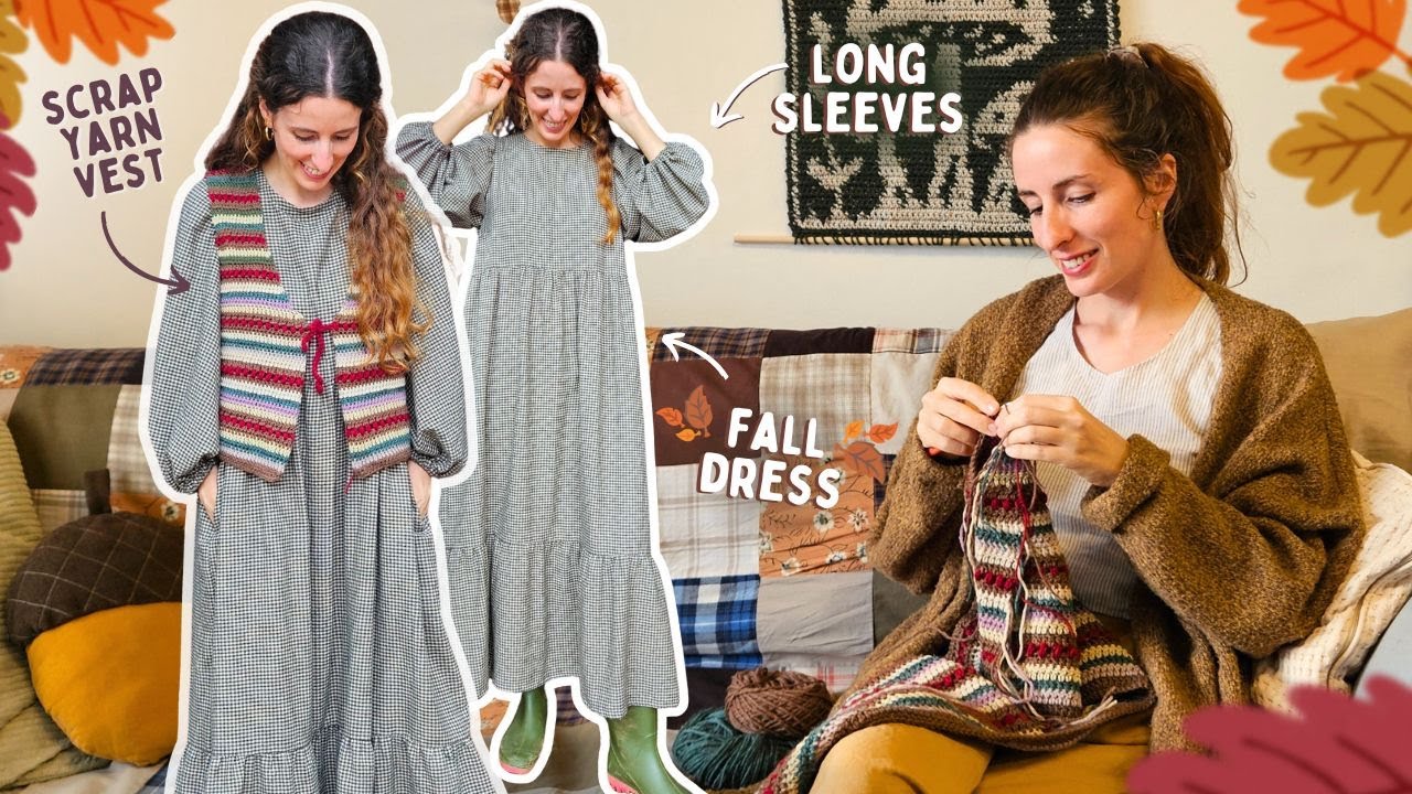 Making Autumn Clothes 🍂 but using only my fabric & yarn stash *weasley/fisherman aesthetic*