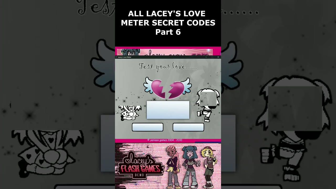 ALL LACEY'S LOVE METER SECRET CODES (PART 6)