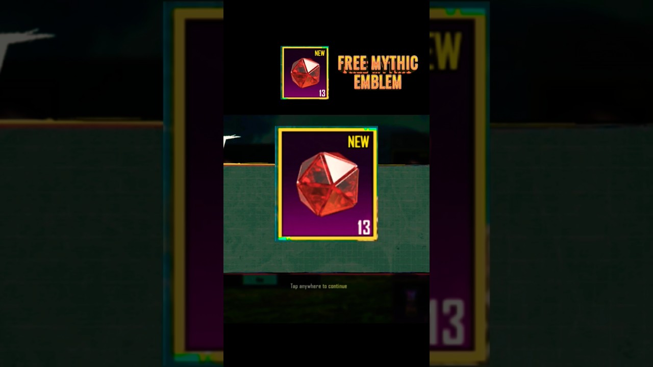 how to get 13 free mythic emblem in BGMi free Red diamond mythic emblem