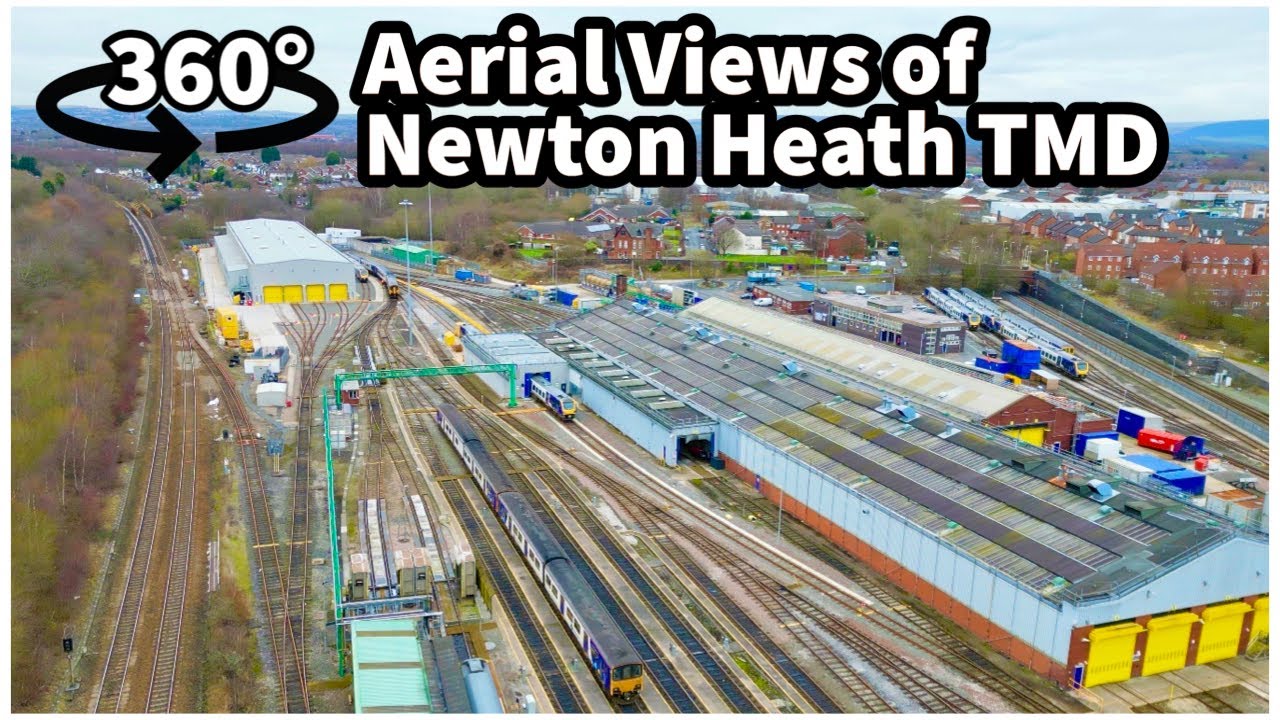360° AERIAL VIEWS of Newton Heath Traction Maintenance Depot in Manchester