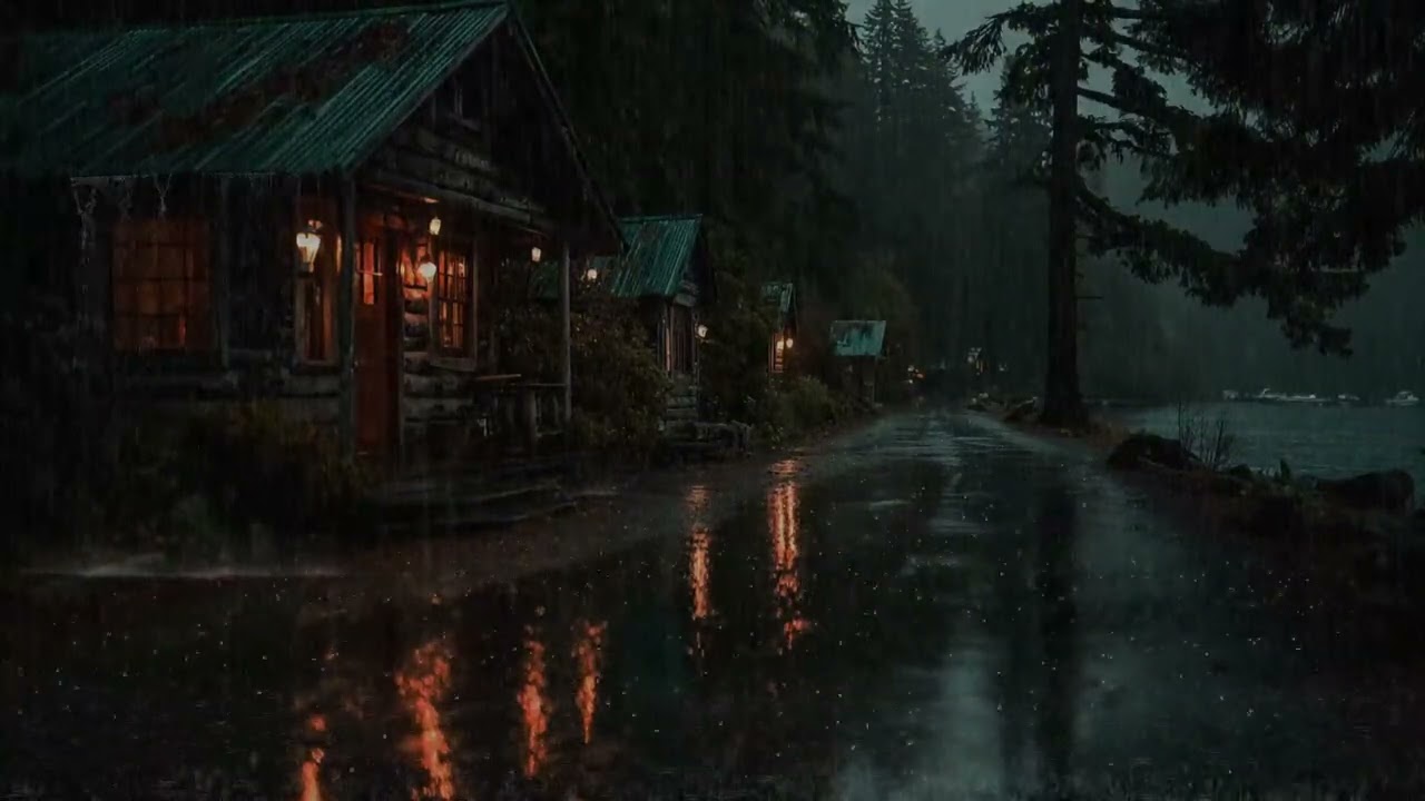Fall Asleep Quickly 🌧️ Rain and Soft Thunder on Wooden Cabin | 11Hours Deep Relaxation