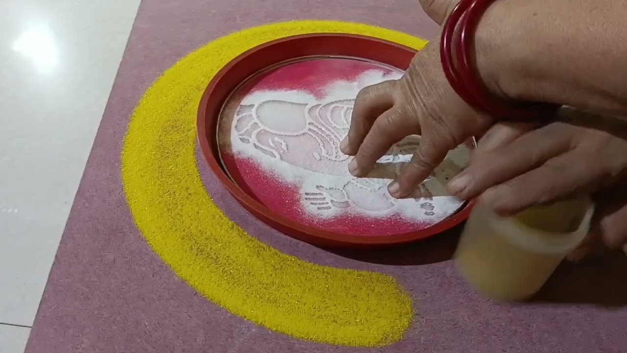 💛♥️7 stencil Rangoli designs #dialyrangoli #suchitrarangoli #rangoli 💛💚♥️💛