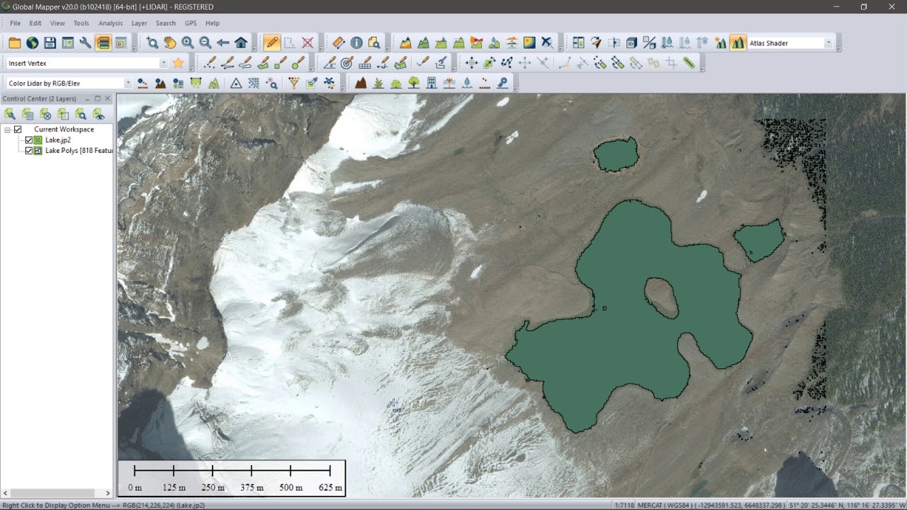Vector Extraction from a Raster Image in Global Mapper