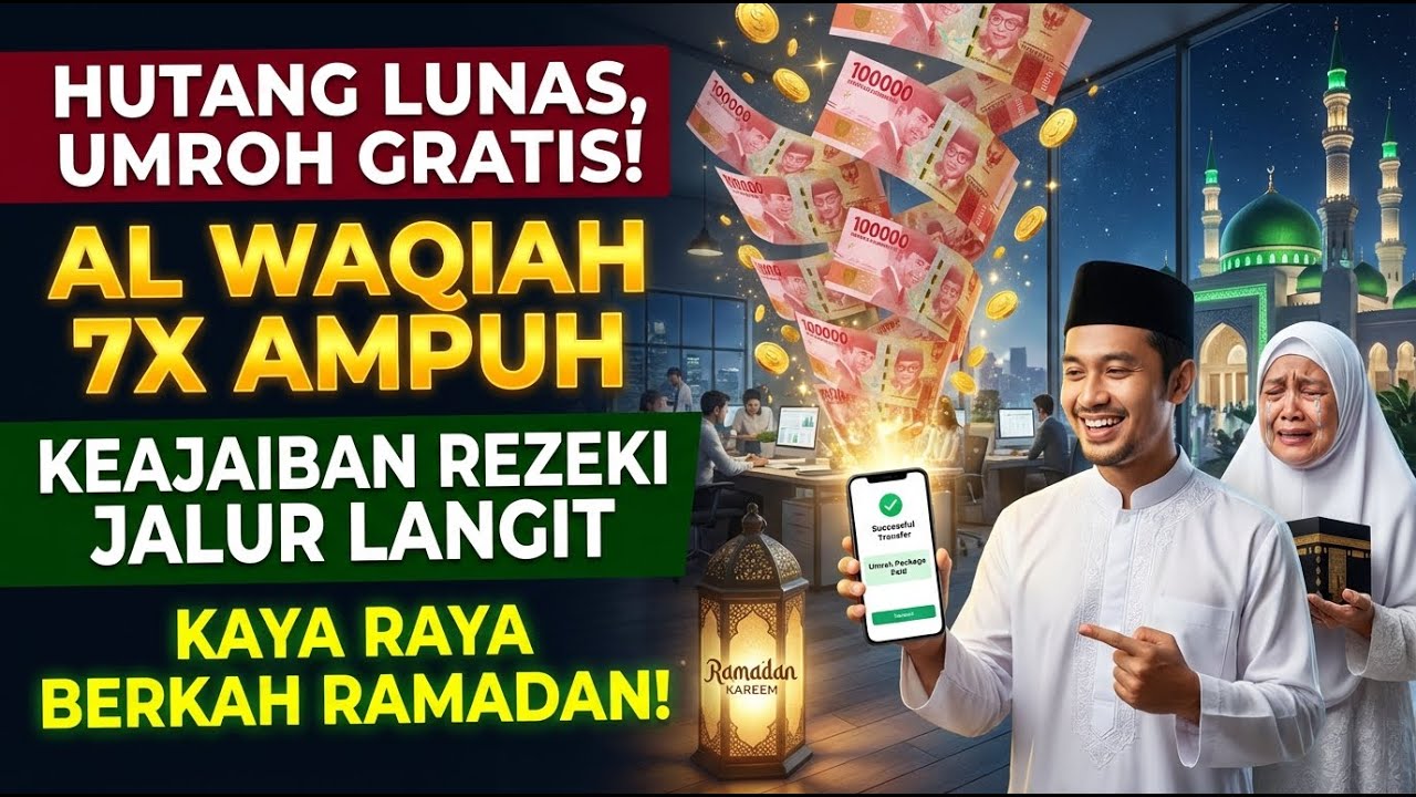 PENGANTAR LELAP NYENYAK! Surah Al Waqiah 7x Magnet Rezeki Puasa
