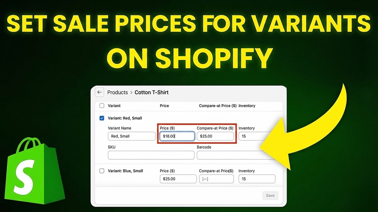 How to Set Sale Prices for Products with Variants in Shopify (Step-by-Step)