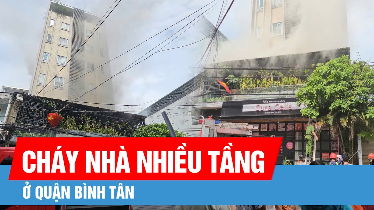 Cháy căn nhà nhiều tầng ở quận Bình Tân