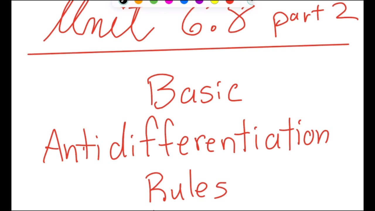 Calc AB Unit 6 8 Pt 2 Anitderivatives with FTC