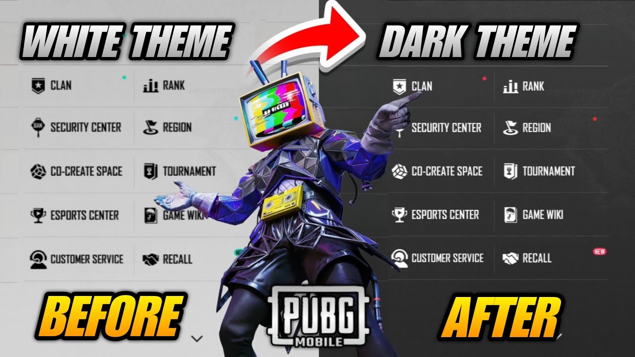 🔴PUBG MOBILE 4.3 WHITE UI THEME TO DARK UI THEME | CHANGE WHITE UI TO DARK UI PUBG MOBILE 4.3 UPDATE
