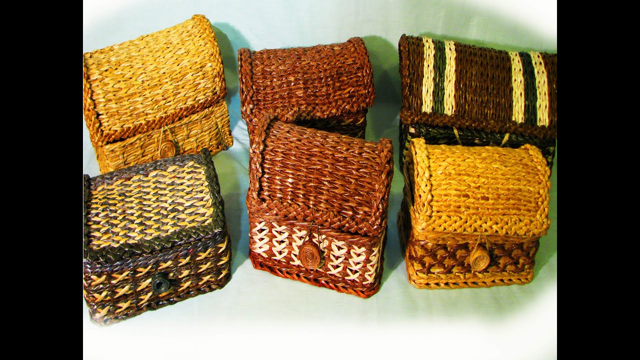 ▬► Плетение из газет сундучка / Decorative Chest newspapers