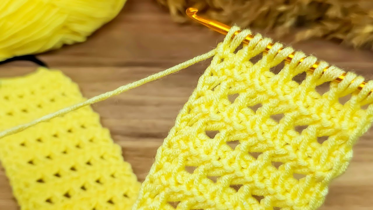 Tunus işi örgü bandana yapımı