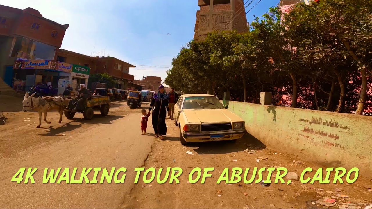 4K Walking through Abusir to the (closed) Pyramids