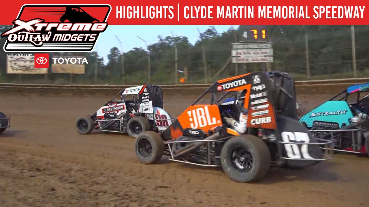 Xtreme Outlaw Midget Series Presented by Toyota | Clyde Martin Speedway | August 9, '25 | HIGHLIGHTS