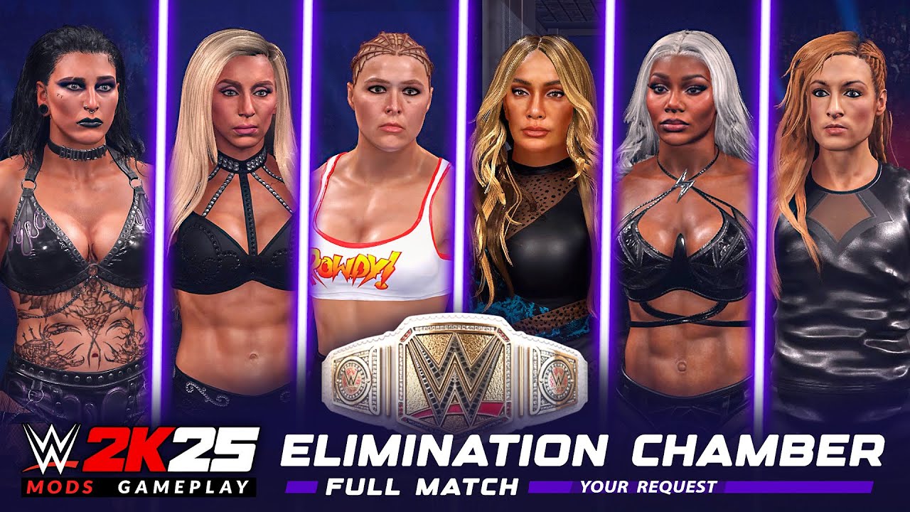 🚨 CHAMBER CHAOS! Rhea vs Charlotte vs Ronda vs Nia vs Jade vs Becky - ELIMINATION CHAMBER [WWE 2K25]