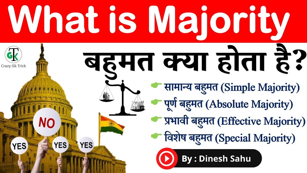 बहुमत क्‍या होता है ? | What is Majority | Types of Majority | Indian Polity | By Dinesh Sahu