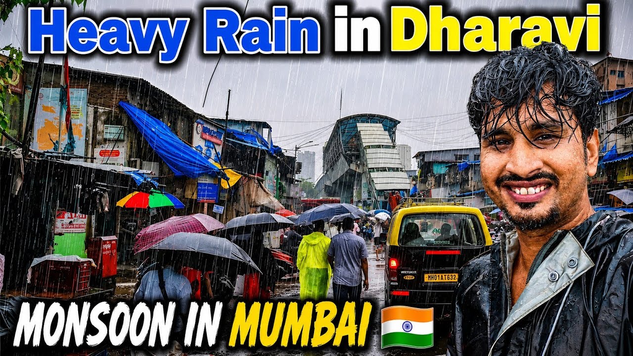 Heavy Rain in Dharavi Mumbai 🇮🇳 | Mumbai Monsoon 2026 🌧️ Real Street Life Vlog