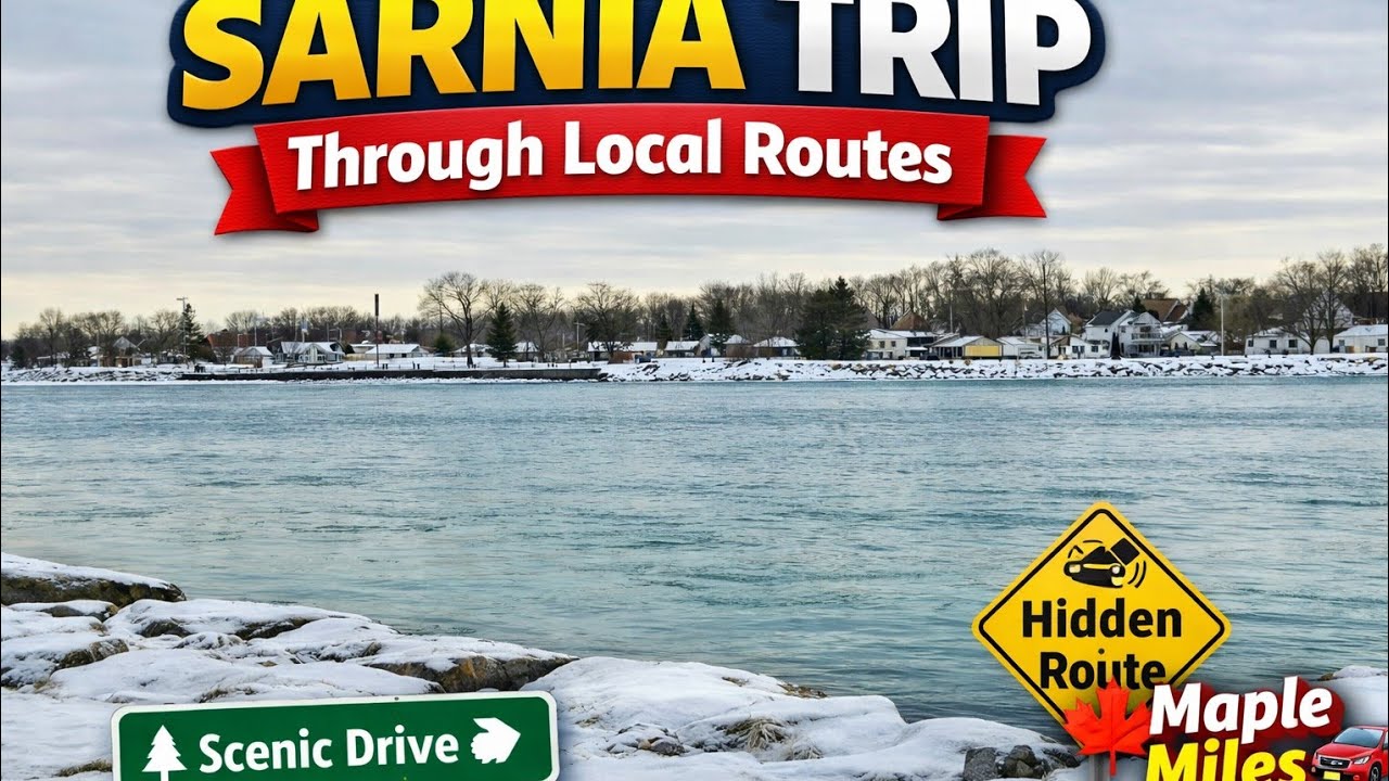 Sarnia Trip Through Local Routes 🚗 |ਲੋਕਲ ਰਸਤੇ ਰਾਹੀਂ Sarnia ਯਾਤਰਾ|  Maple Miles 🍁