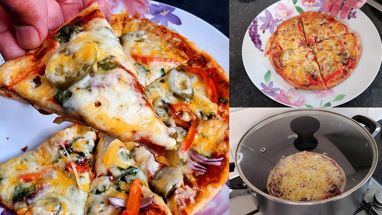 NO OVEN PIZZA AT HOME | Aaj lunch mai Bina Oven k ghar par banaya Market jaisa Pizza