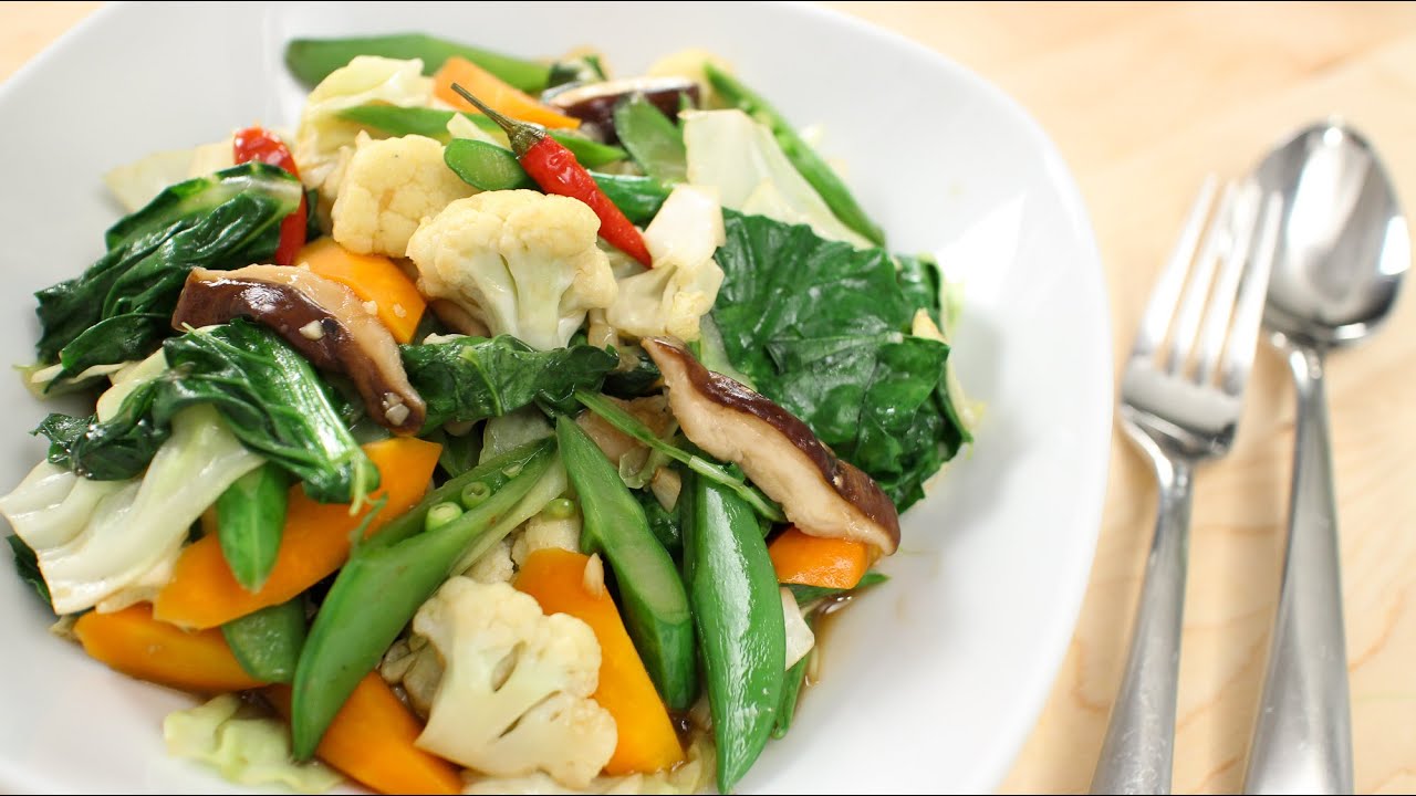Thai Mixed Veg Stir-Fry Recipe ผัดผักรวม - Hot Thai Kitchen!