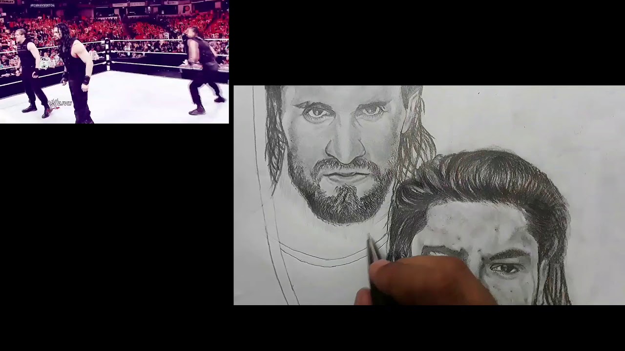 WWE Shield|| How to draw Roman Reigns , Seth Rollins and Dean Ambrose time lapse||