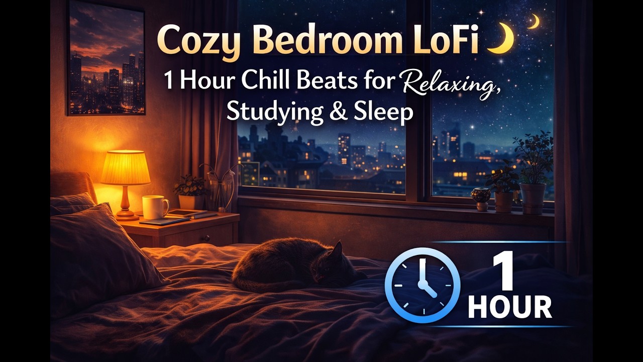 Cozy Bedroom LoFi 🌙 1 Hour Chill Beats for Relaxing, Studying & Sleep