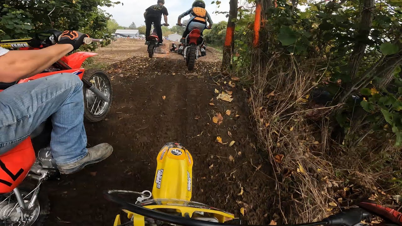 Honda CRF70 vs 110's| Booker's Pit Bike Race Round 1 (GoPro POV)
