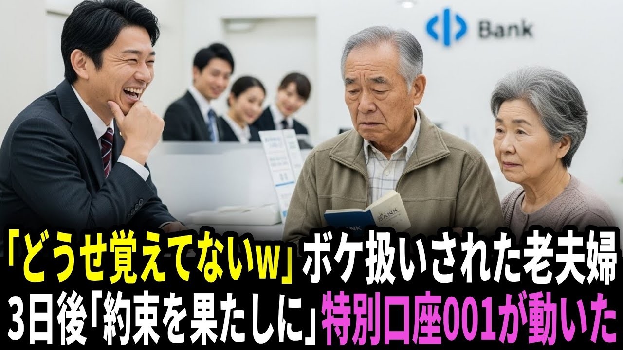 銀行員からホームレス扱いされた老夫婦、３日後、５兆円を引き出し銀行中凍りつく
