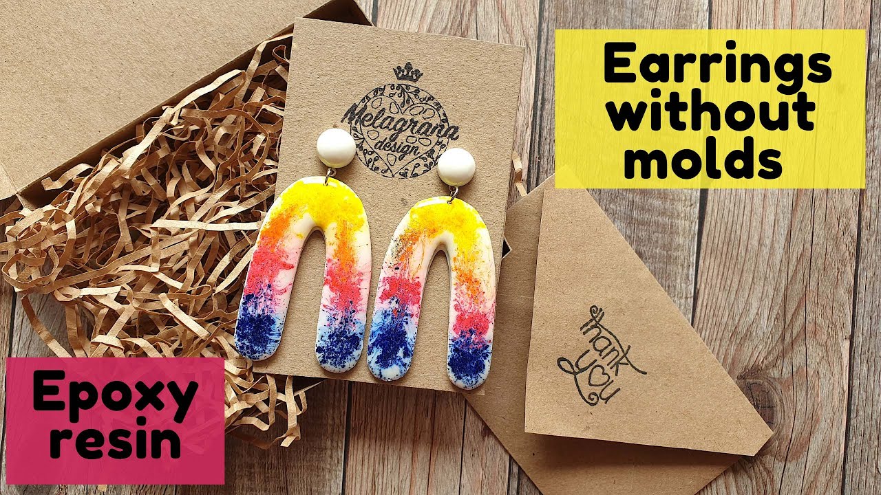 Earrings without molds * Epoxy resin * Experiment * DIY * Tutorial * Melagrana design