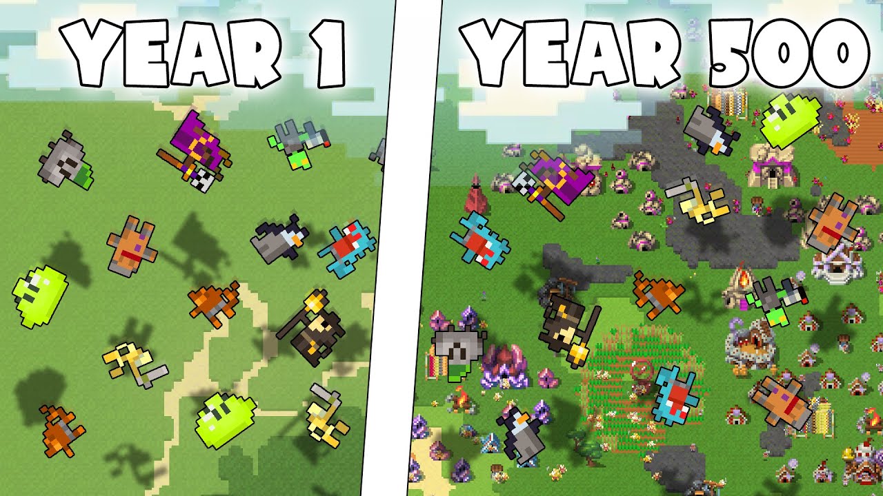 500 Years Of Random Species Falling From The Sky! - Worldbox