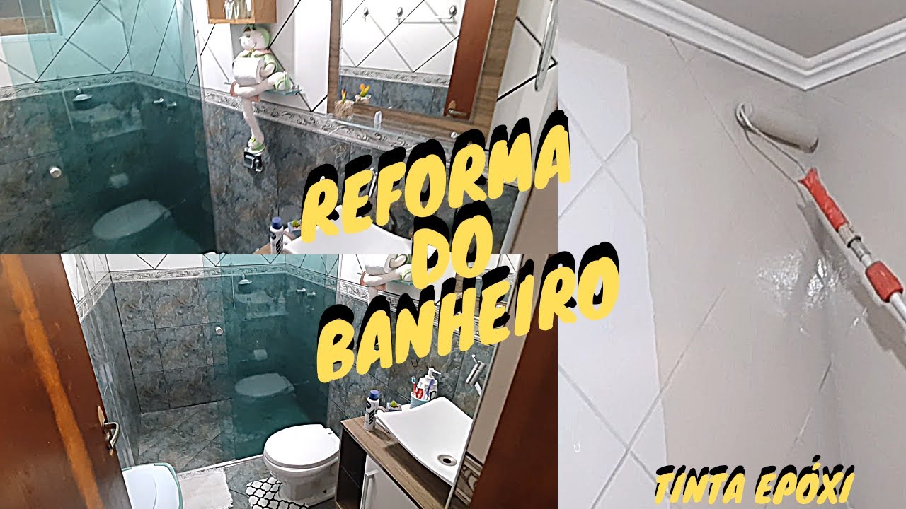 PINTANDO O AZULEJO DO  BANHEIRO REFORMA GASTANDO POUCO!