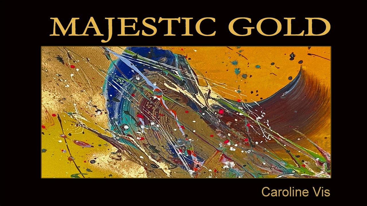 Contemporary Abstract Painting 80×80 cm — Gold–Yellow Radiance & Fine Lines