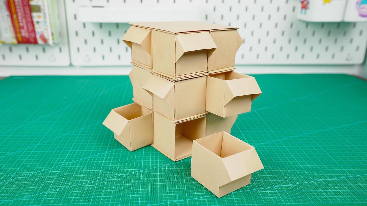 【Daoche】Origami | 小物件收納神器，用A4紙做的抽屜式多層收納盒！