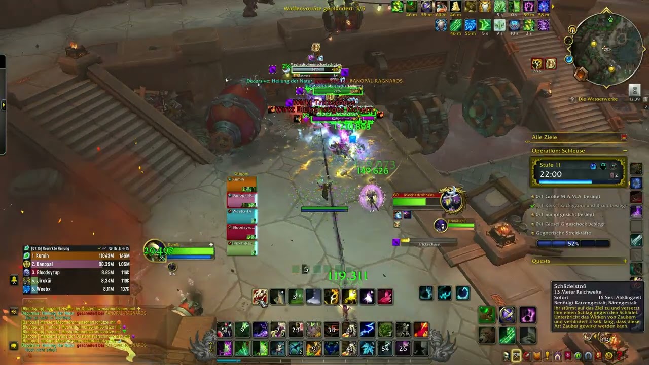 Operation Schleuse Mytisch+11 in Time als Heildruide / World of Warcraft 
