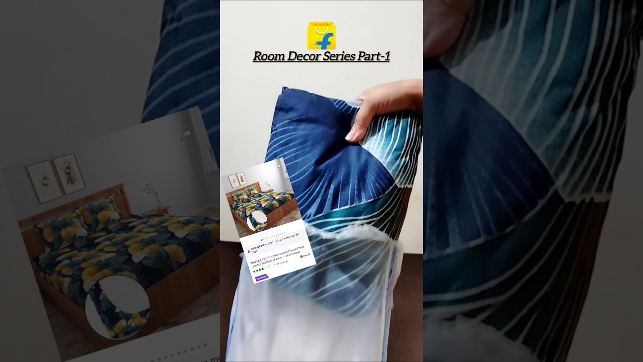 Flipkart Room Decor Series Part 1 | Flipkart Cotton Double Fitted Elastic Bedsheet #shorts #flipkart
