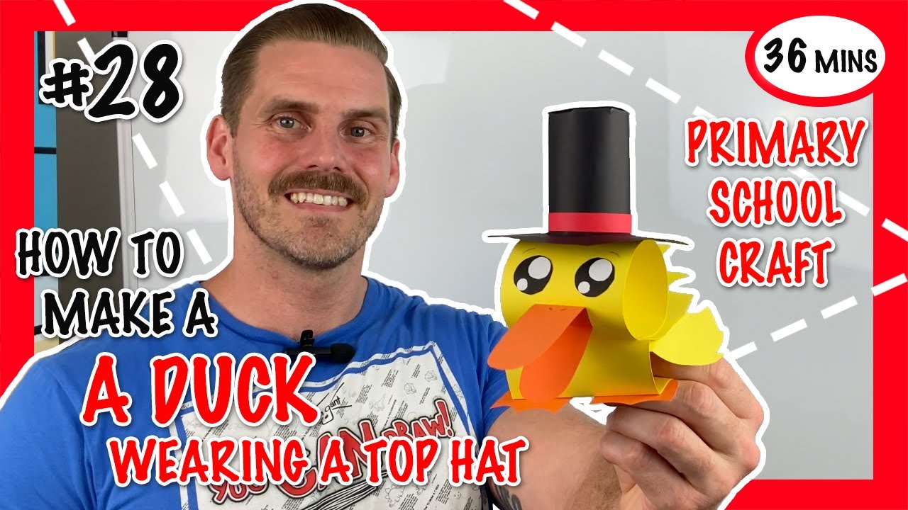 How to make a DUCK WEARING A TOP HAT - an EASY PAPER CRAFT for kids - Episode #28 CRAFT WITH ME!