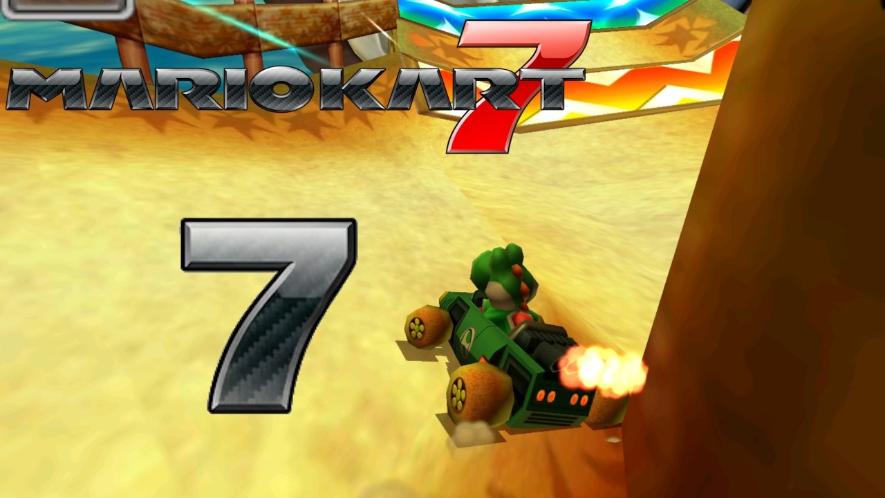 Mario Kart 7 Part 7: 100ccm Blattcup Mit Yoshi über orange und blaue Strecken rasen.
