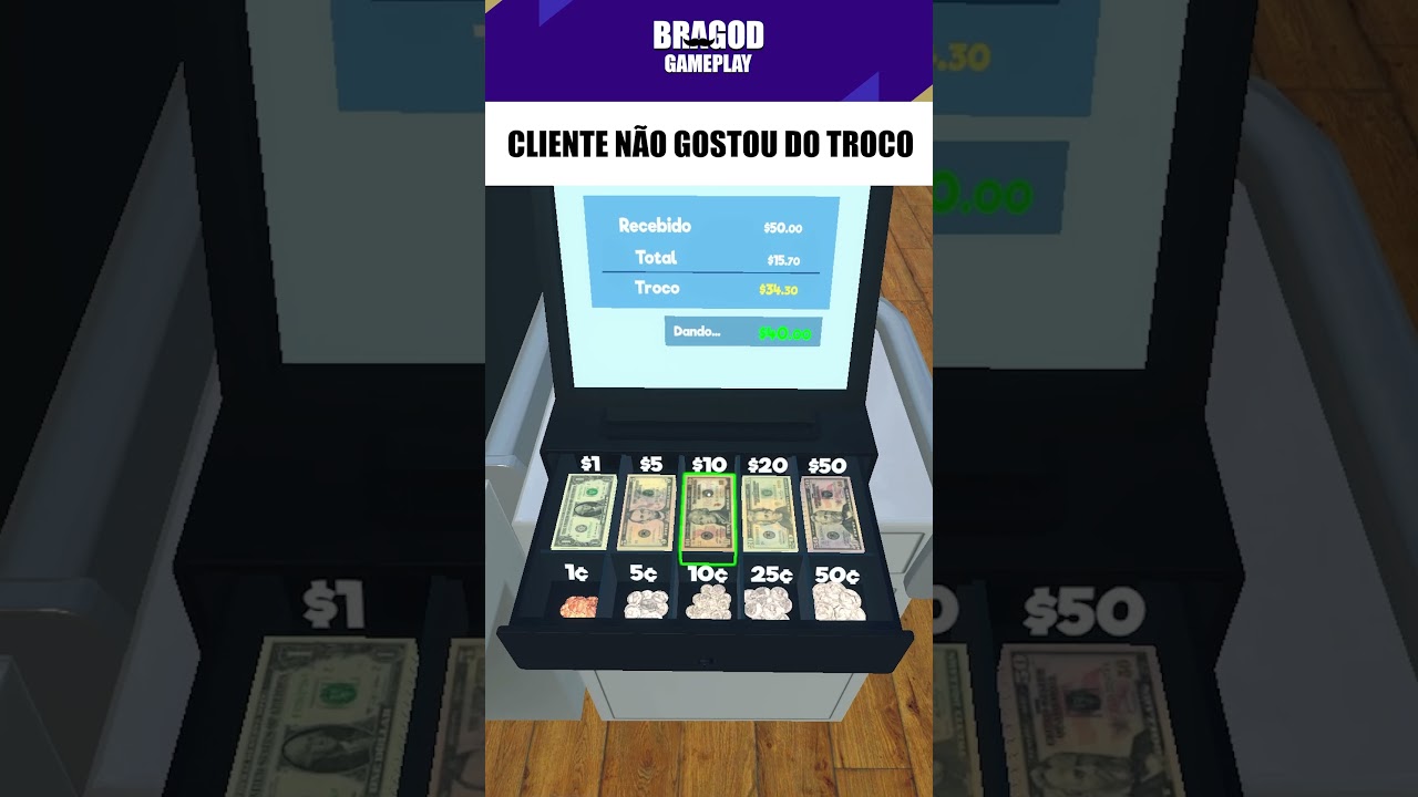 CLIENTE N&Atilde;O GOSTOU DO TROCO | SUPERMARKET SIMULATOR #shorts