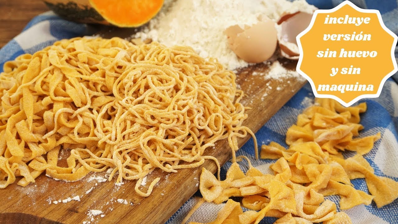 Como hacer pasta fresca con calabaza- Incluye versión vegana sin maquina