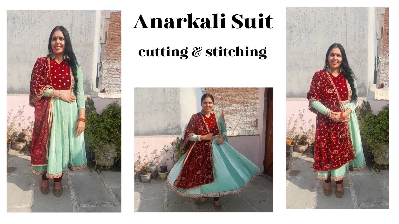 Anarkali Cutting and Stitching | Velvet Anarkali | Boutique Style | Tips and Tricks | Full flared |