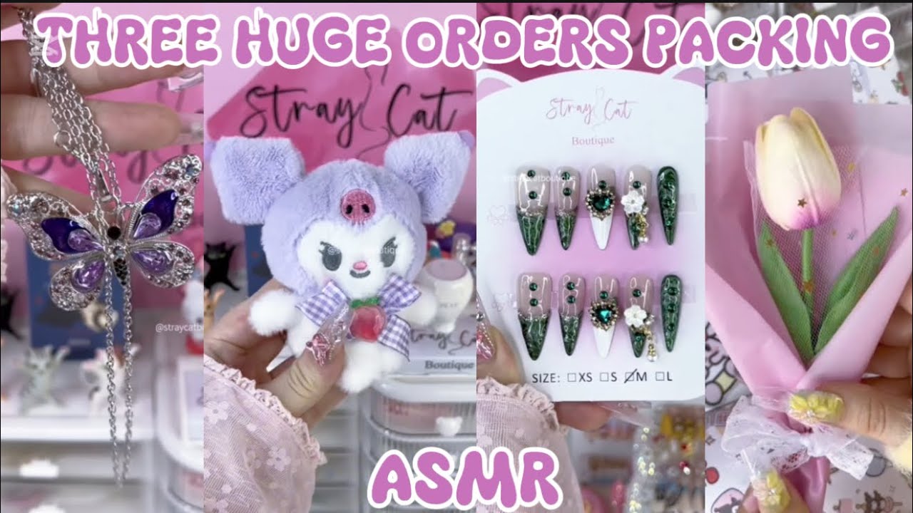 THREE HUGE ORDERS PACKING 😻💅🏻(ASMR)||SMALL BUSINESS 