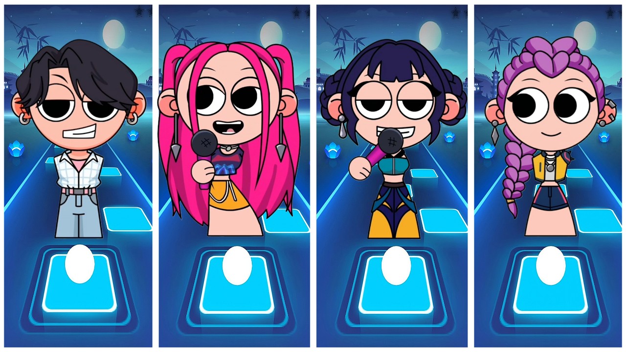 Kpop Demon Hunters 🆚 SAJA Boys 🎮 Tiles Hop EDM RUSH