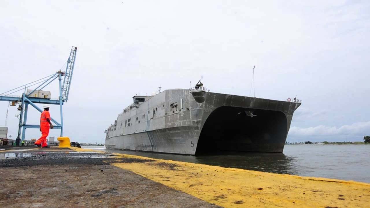 USNS Spearhead (JHSV 1) arrives in Nigeria