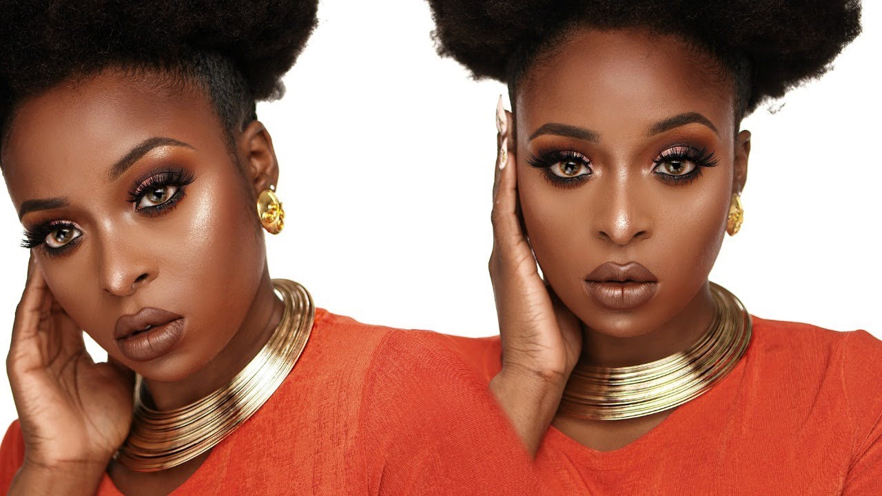 Perfect Fall makeup tutorial for black women/dark skin