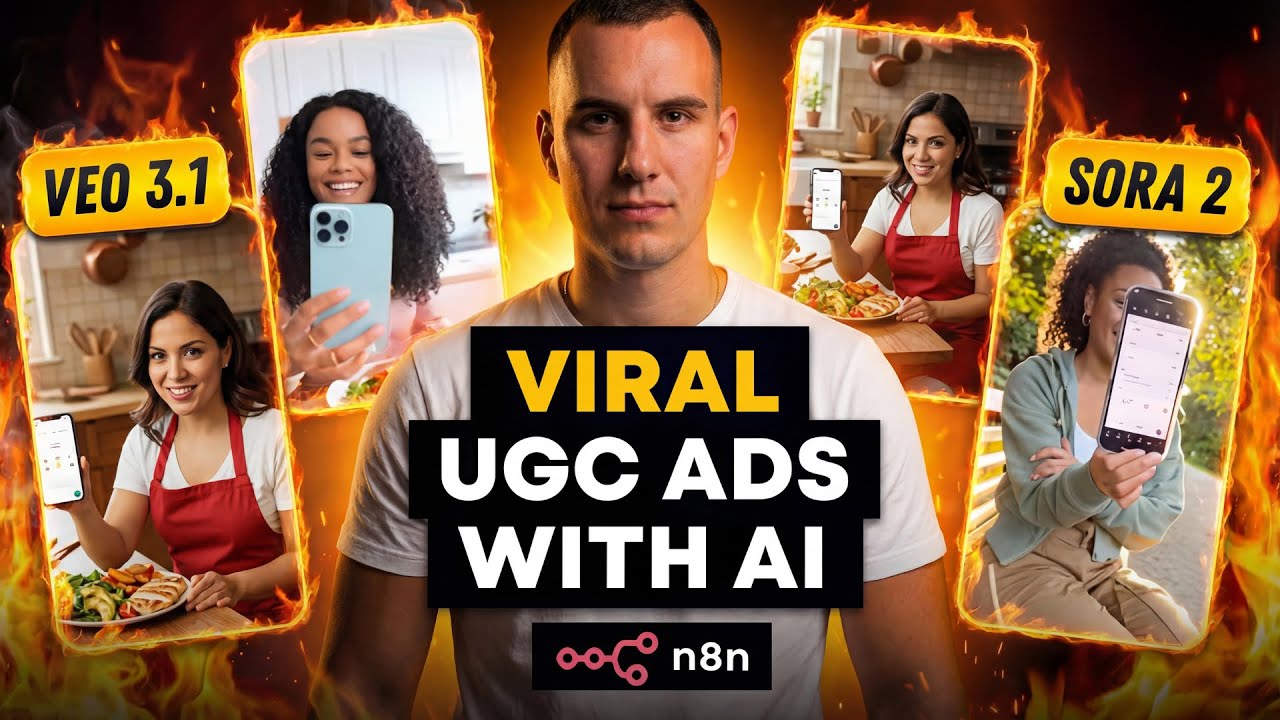 My AI UGC Factory Makes Infinite Ads for Mobile Apps (Sora 2, Veo 3.1 & n8n)