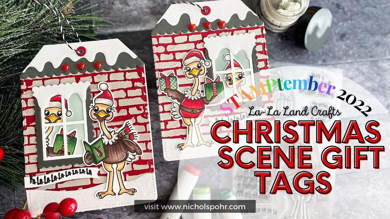 STAMPtember 2022 | Christmas Scene Gift Tags (La-La Land Crafts)