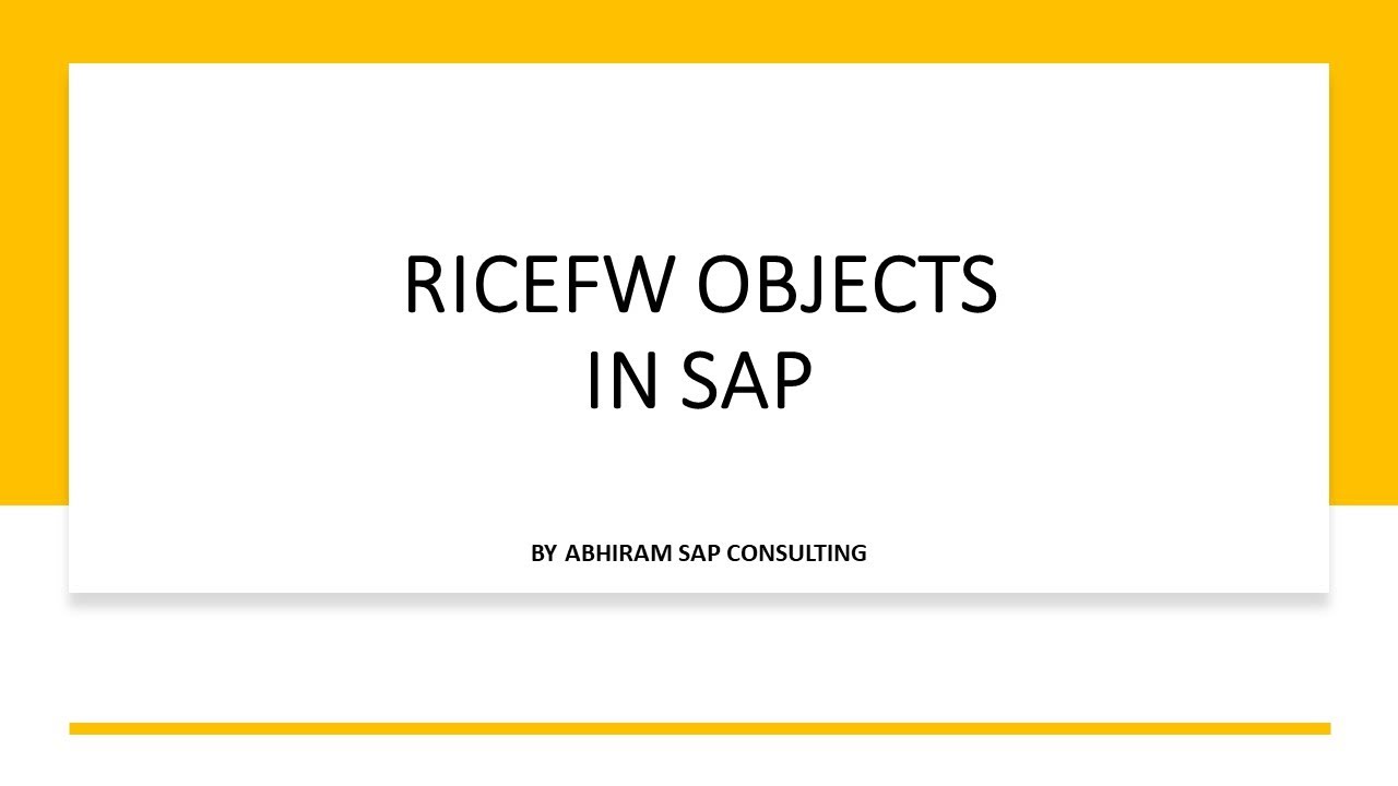 RICEFW с примерами в реальном времени — AC Sap Consulting