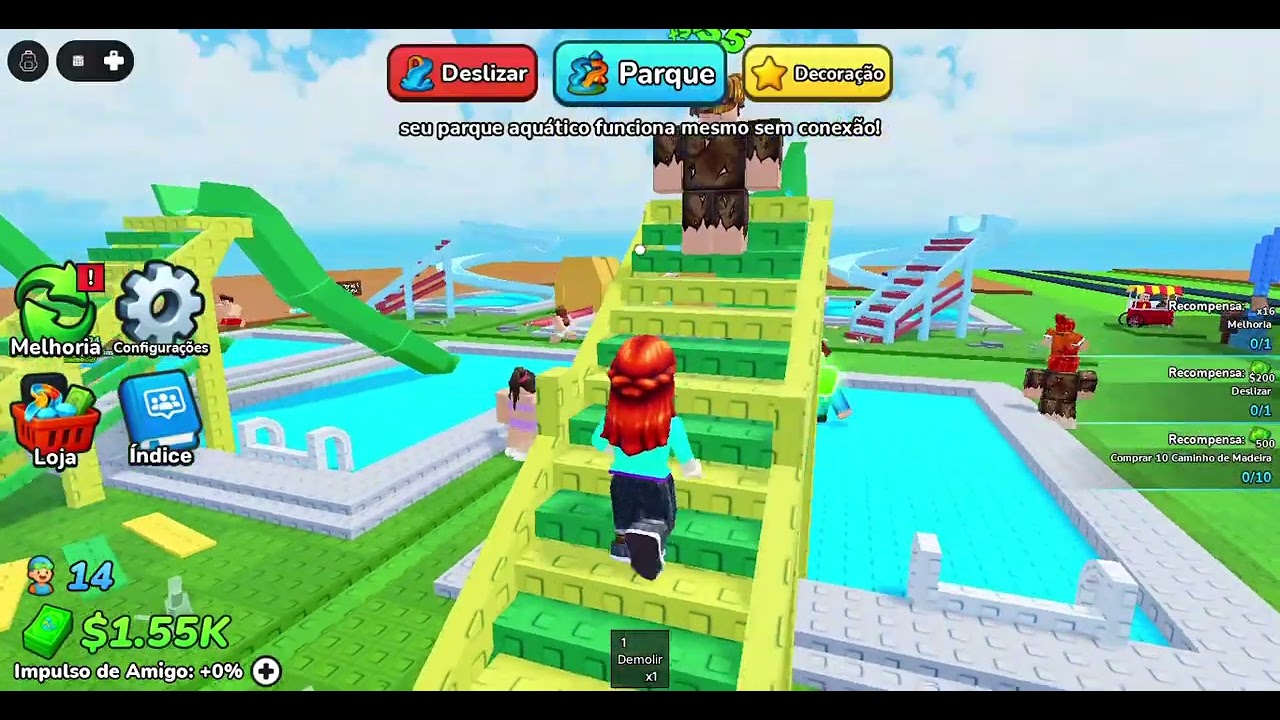 Minha Mãe Jogando Meu Parque Aquático 💦🎢 | Roblox